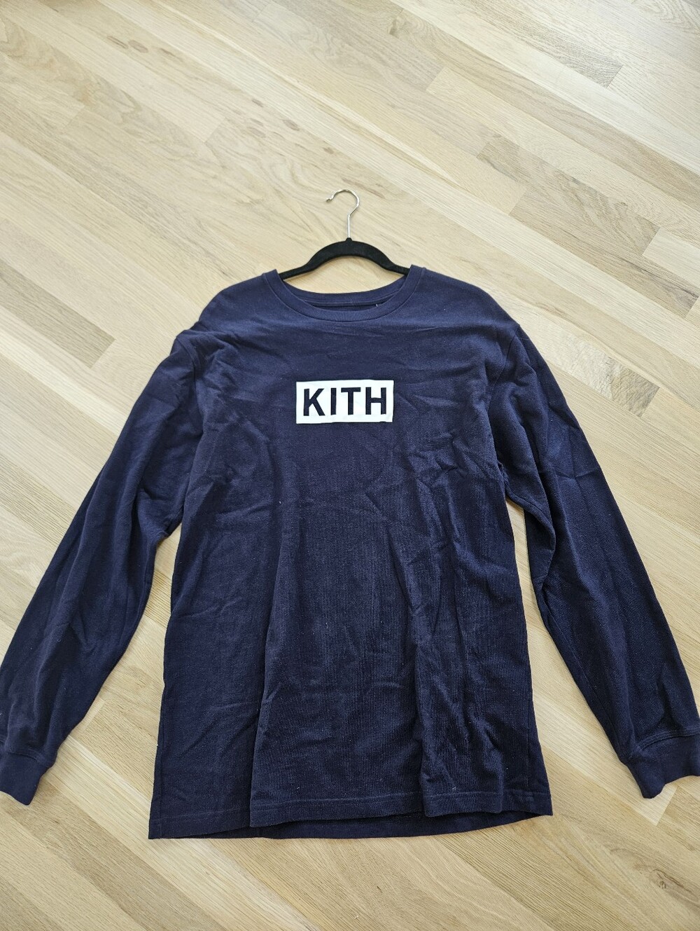 KITH 100% Cotton Long Sleeve Navy Blue Long Sleeve Shirt - size large